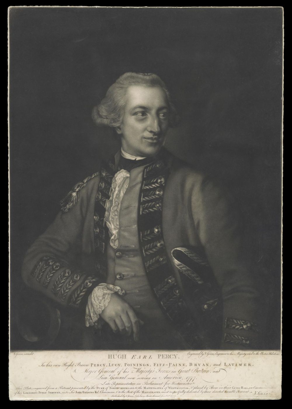 Engraving of Colonel Hugh Earl Percy