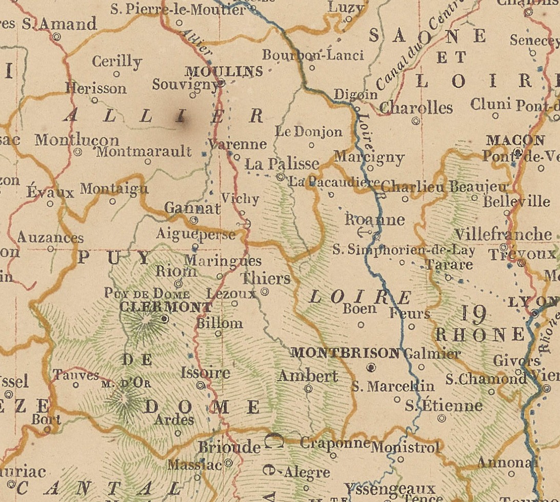 Detail from a map showing signs from a new printing process for maps.