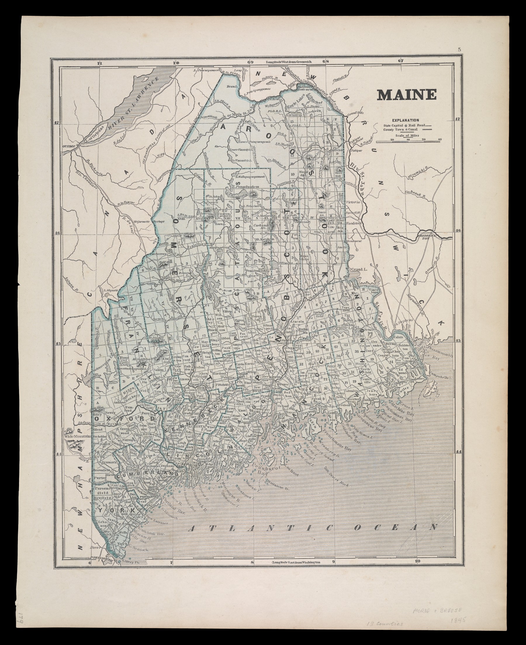 Example of a cerograph printed image of Maine.