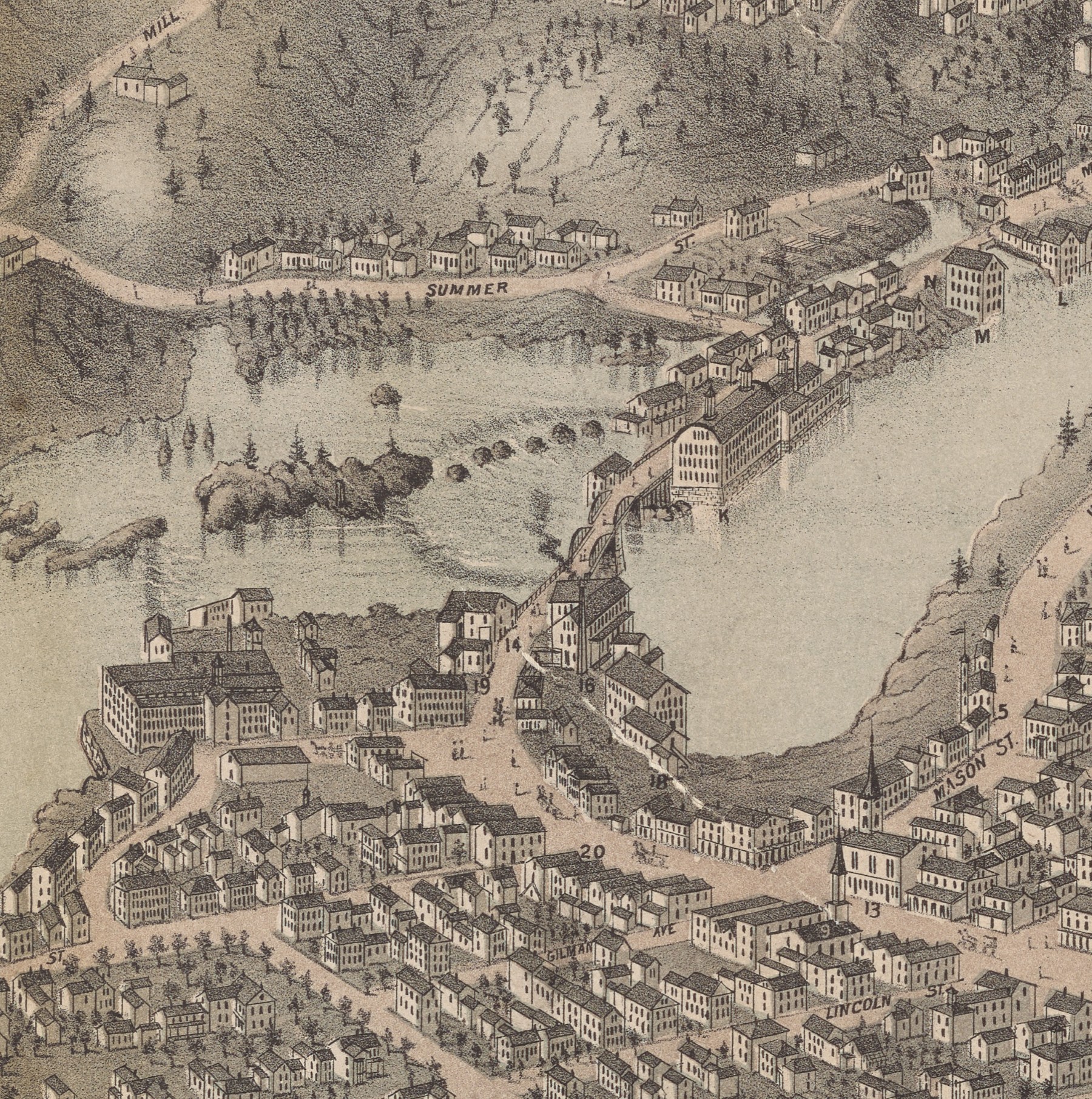 Detail image of a map showing the tinting applied to provide more color to the image.