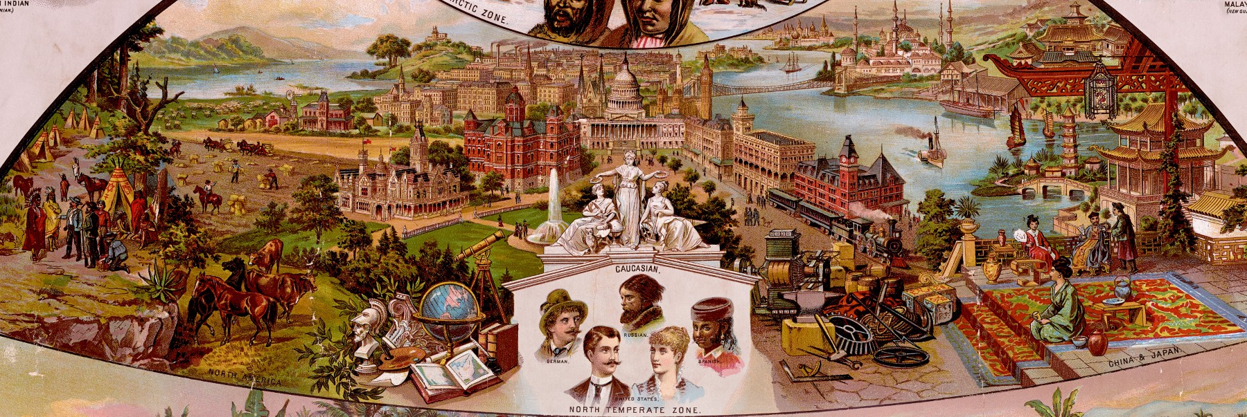 Detail of a chromolighographic print showing one of the earth's climatic zones, as suggested by Yaggy.