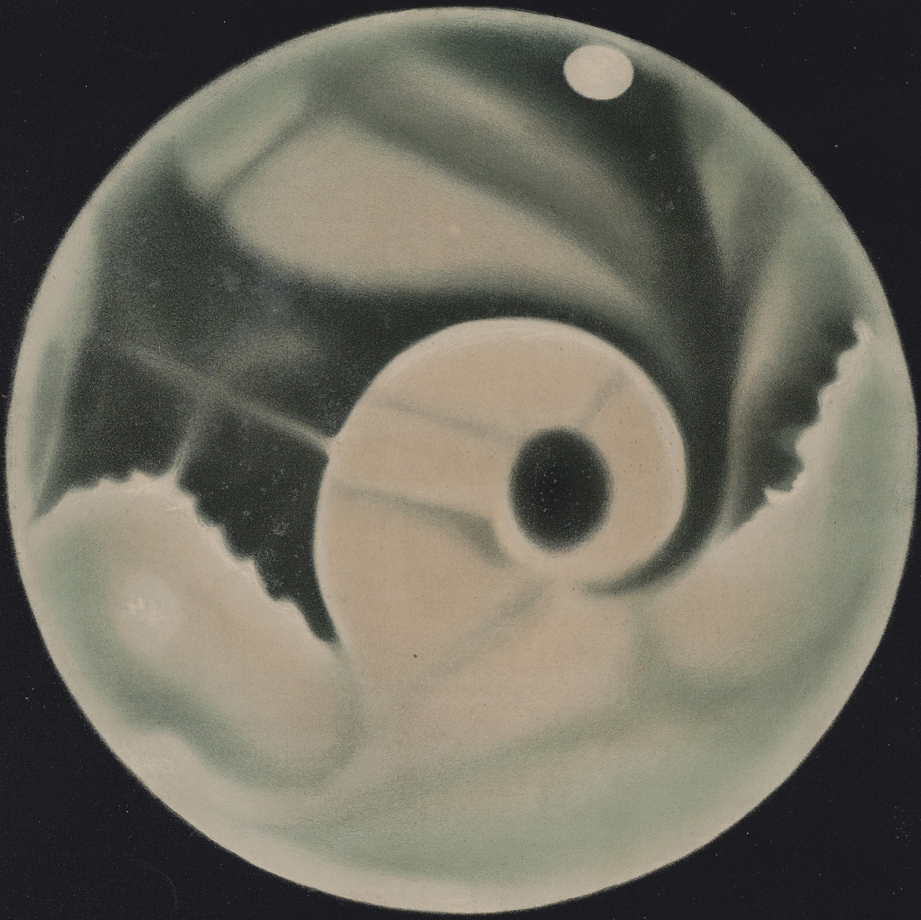 Detail of print of Mars.